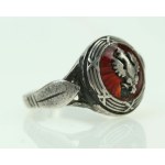Patriotic ring with eagle early 20th century. Silver (643)