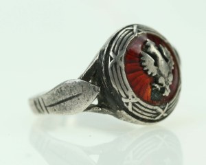 Patriotic ring with eagle early 20th century. Silver (643)