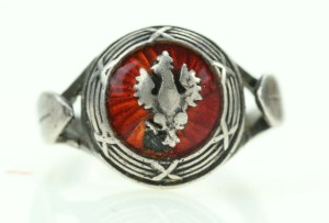 Patriotic ring with eagle early 20th century. Silver (643)