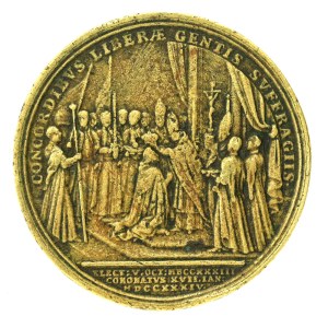 August III Sas, Medal koronacyjny 1734. Stary odlew (649)