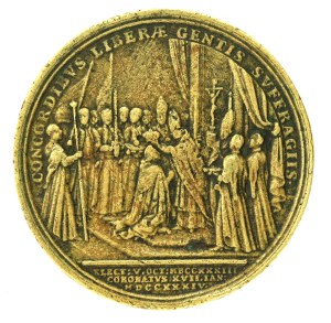 Augustus III Sas, Coronation Medal 1734. old casting (649)