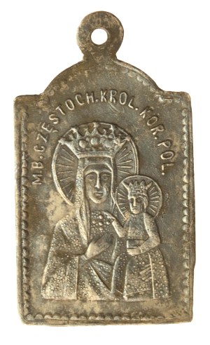 Silver religious medallion - Our Lady of the Scapular XIX/XXth century. (737)
