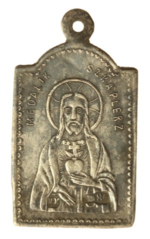 Silver religious medallion - Our Lady of the Scapular XIX/XXth century. (737)