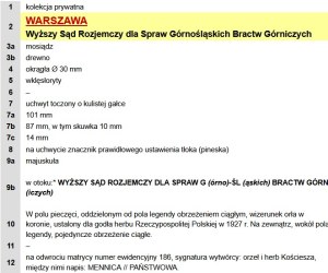 II RP, stamp Higher Arbitration Court for the Affairs of Upper Silesian Mining Brotherhoods (923)