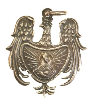 Patriotic pendant, eagle with Our Lady of the Dawn Gate (736)