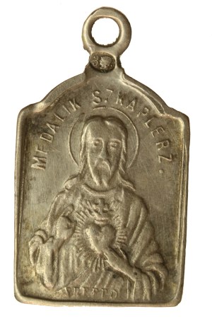 II RP, Silver religious medallion - Our Lady of Czestochowa (744)