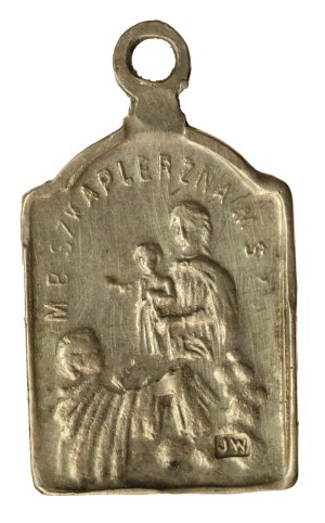 II RP, Silver religious medallion - Our Lady of Czestochowa (744)