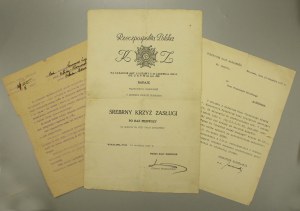 Second Republic, diploma and notice of issuance of Silver Cross of Merit (784)