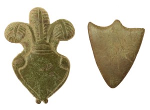 Nabijki, Polish leather ornaments, 19th century. 2 pieces. (761)