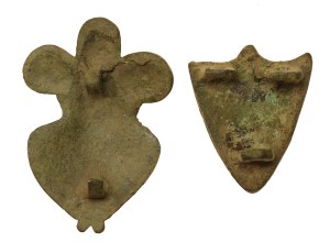 Nabijki, Polish leather ornaments, 19th century. 2 pieces. (761)