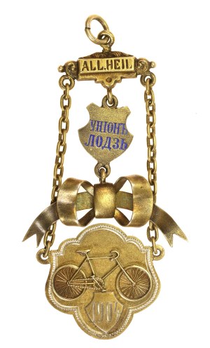 Union Lodz cycling prize token, 1904 (776)