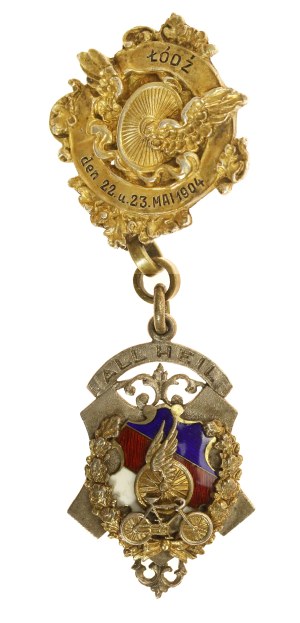 Union Lodz cycling prize token, 1904 (777)