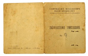Legitimation card, Central Military Sports Club Warsaw, 1951 (782)