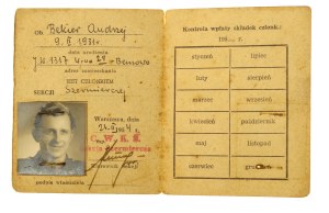 Legitimation card, Central Military Sports Club Warsaw, 1951 (782)