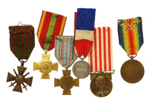 France, a set of military and civilian decorations. Total of 6 pcs. (836)