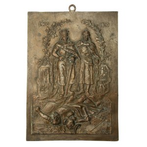 Plakieta Jagiełło i Witold, upamiętniająca bitwę pod Grunwaldem, 1910. Fr. Kopaczyński (869)