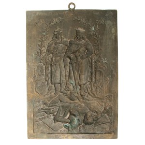 Plakieta Jagiełło i Witold, upamiętniająca bitwę pod Grunwaldem, 1910. Fr. Kopaczyński (869)