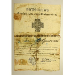 II RP, zestaw dokumentów po żołnierzu z 1920. (789)