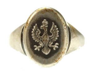II RP, Patriotic signet ring with eagle. Silver (882)