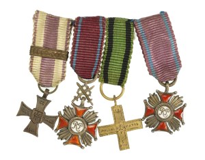 II RP/PR, a set of miniature Polish decorations. Total of 4 pcs. (900)
