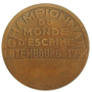 World Fencing Championship medal, Luxembourg 1954 after the commander of the 21st Lancers Regiment (903)