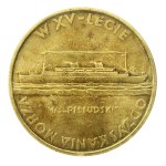 II RP, Medal Liga Morska i Kolonialna z miniaturą, w pudełku. Srebro (906)
