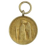 II RP, Medal Liga Morska i Kolonialna z miniaturą, w pudełku. Srebro (906)