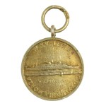 II RP, Medal Liga Morska i Kolonialna z miniaturą, w pudełku. Srebro (906)