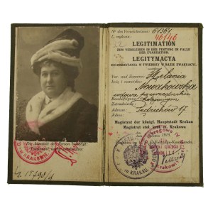 Legitymacja - Przepustka do Twierdzy Kraków, 1915 (966)