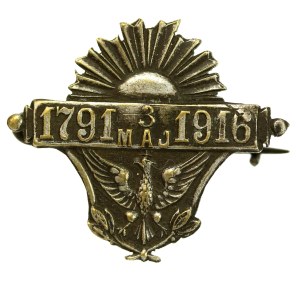 Patriotic badge, anniversary of the May 3 Constitution, 1791 - 1916, Wisniewski (364)