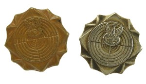 II RP, set of miniatures, Rifleman's Union badge. Bronze and silver (397)