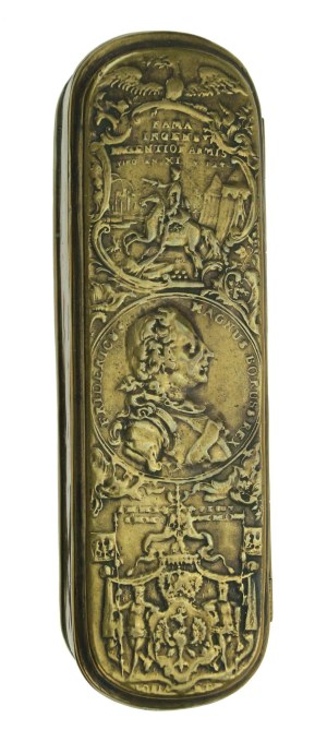 Prussian military snuff box, 18th century, Battle of Minden 1759 (1204)