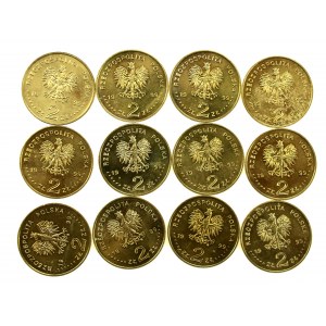 III RP, zestaw 2 złote 1999, 150 rocznica śmierci J. Słowackiego. Razem 12 szt. (201)