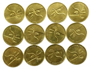 III RP, set of 2 gold 2003, European Eel. 12 pieces total. (202)