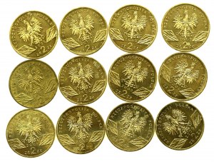 III RP, set of 2 gold 2003, European Eel. 12 pieces total. (202)