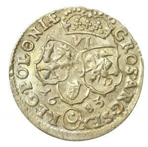 John III Sobieski, Szóstak Bydgoszcz 1683 TLB - Leliwa coat of arms (576)