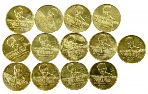 Third Republic, set of 2 gold 1999, 100th anniversary of the death of Ernest Malinowski. 13 pieces total. (205)