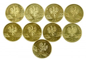 III RP, set of 2 gold 1996, Hedgehog. Total of 9 pcs. (207)