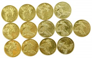 Third Republic, set of 2 gold 1999, Ladislaus IV Vasa. 13 pieces total. (209)