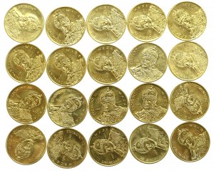 Third Republic, set of 2 gold 1998, Sigismund III Vasa. 20 pieces total. (215)
