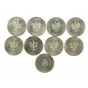 Third Republic, set of 20,000 gold 1993-1994. total of 9 pcs. (216)