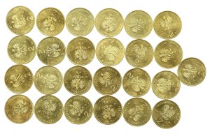III RP, set of 2 gold 1997, Stefan Batory. 25 pieces total. (217)