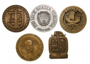 PRL, set of medals, Gdansk, Torun, Kolobrzeg. Total of 5 pcs. (602)
