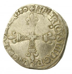 Henry III of Valois, 1/4 ecu, 1580 (588)