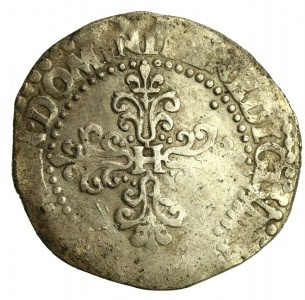 Henry III of Valois, 1/4 franc, Paris. Rare denomination (595)
