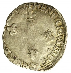 Henry III of Valois, 1/8 ecu, 1581, Rennes (596)