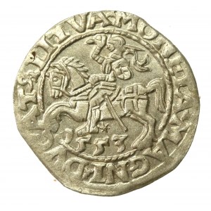 Zygmunt II August, Półgrosz 1553, Wilno - LI/LITVA. Rzadki i ładny (646)