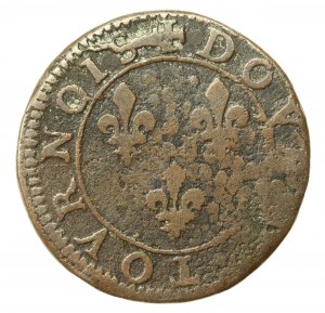 Henry III of Valois, double tournois, no date, Paris (647)