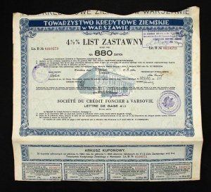 Towarzystwo Kredytowe Ziemskie in Warsaw. Mortgage bonds. Total of 10 units. (621)