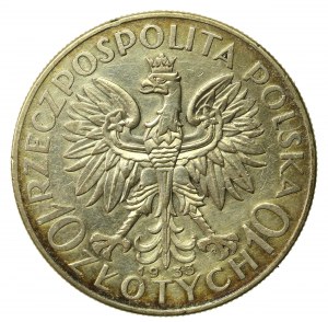 II RP, 10 zloty 1933, Warsaw, Head of a Woman (801)